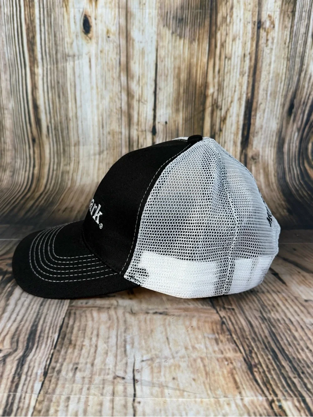 eXmark Trucker Hat The Mower Shop Black White Mesh Advertising Cap New Logo
